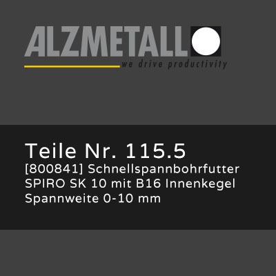 Alzmetall Alztronic 12 Option: Schnellspannbohrfutter SPIRO SK 10