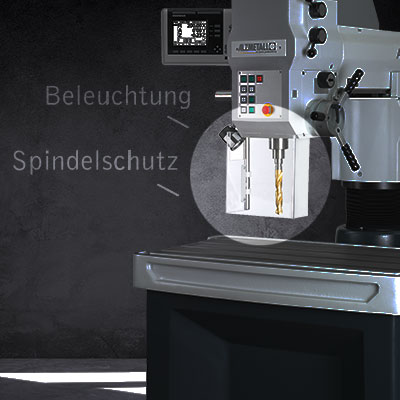 Maschinenleuchte und Spindelschutz als Highlight der ALZSPRINT 30